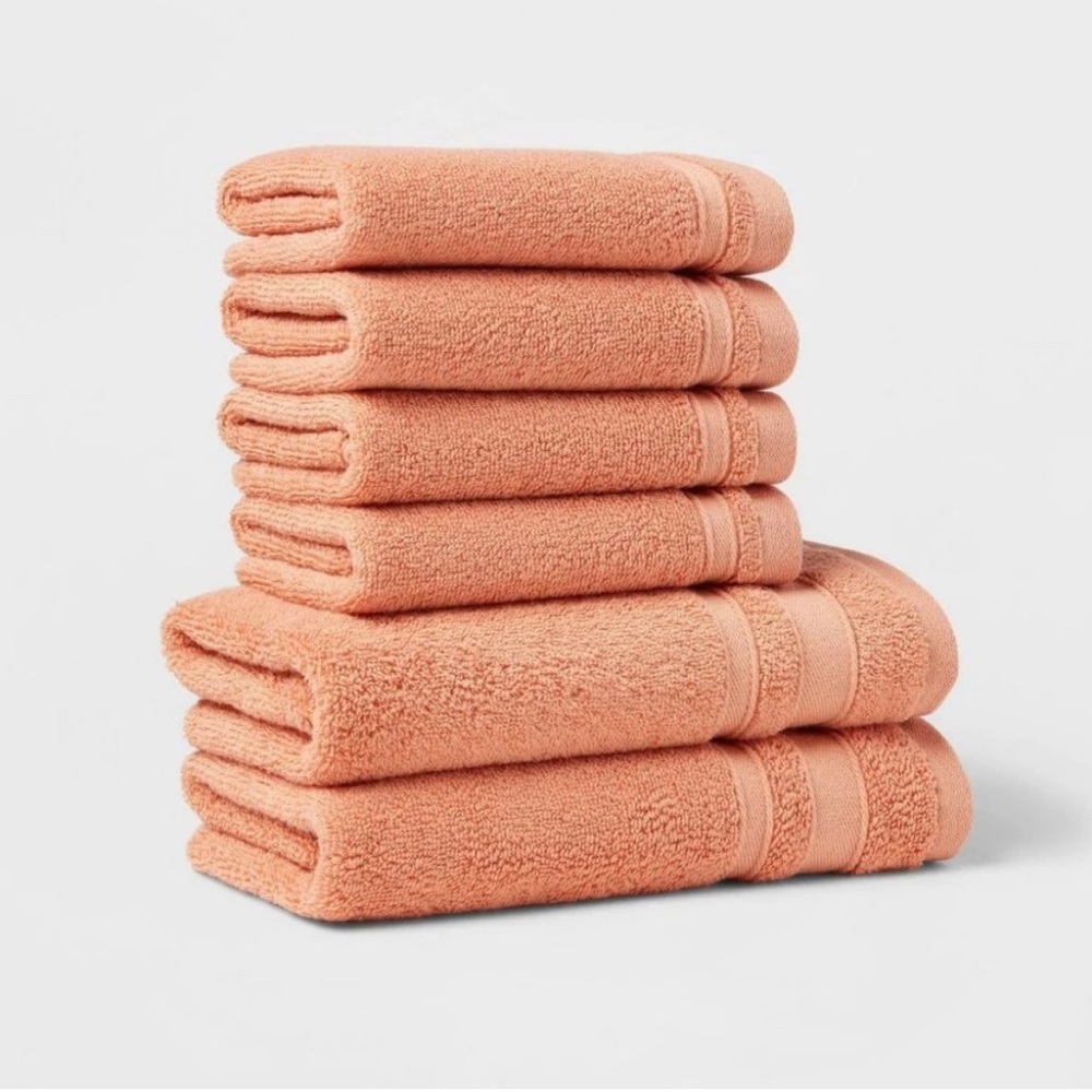 Threshold pack of 12 Coral Cotton Hand Towel & Washcloths-New